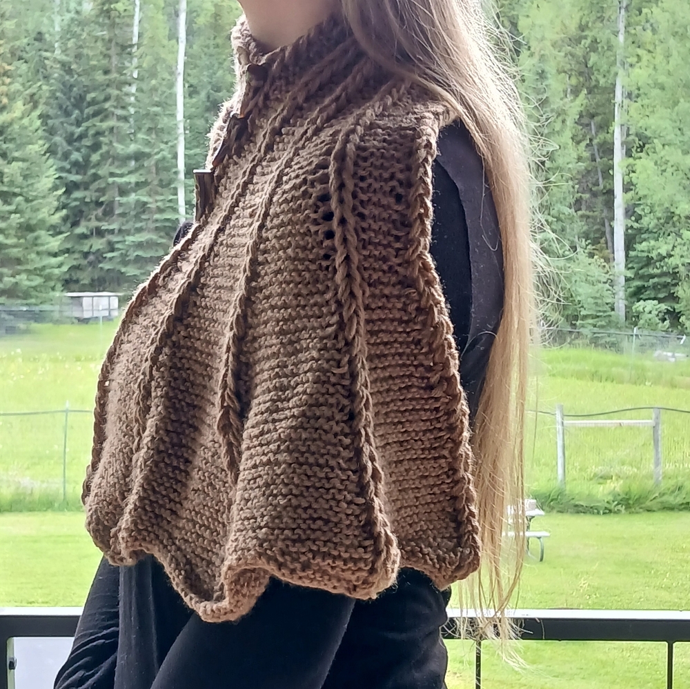 Dragon Wing Cowl Scarf - Coffee Brown - Picture 2 of 3